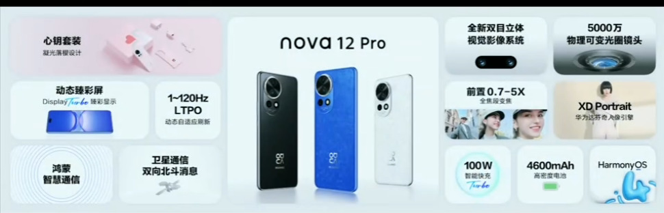 华为 nova 12 系列正式发布  采用一体化素皮压花工艺