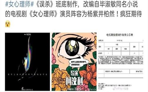 女心理师电视剧女主网传杨紫真的吗 网曝杨紫井柏然合作详情介绍