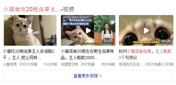 小猫偷吃20根虫草主人含泪赔2千,网友调侃称小猫一下子身价翻了一倍