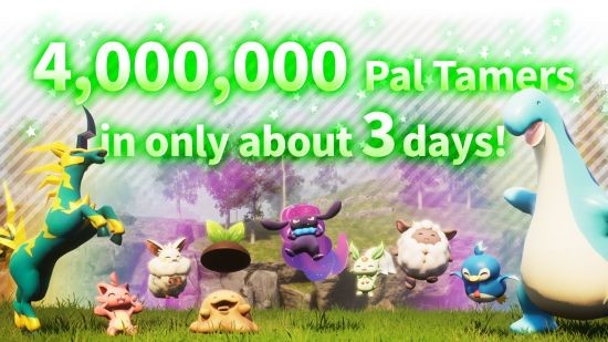 《幻兽帕鲁》热销盛况：三天内售出400万套，每小时销售速度破万