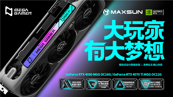 铭瑄发布旗舰级MGG RTX 4080、4070 Ti：丧心病狂5风扇、9热管