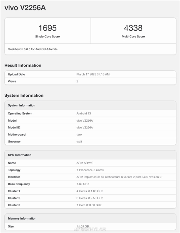 vivo X Flip现身跑分网站：骁龙8 、12GB内存