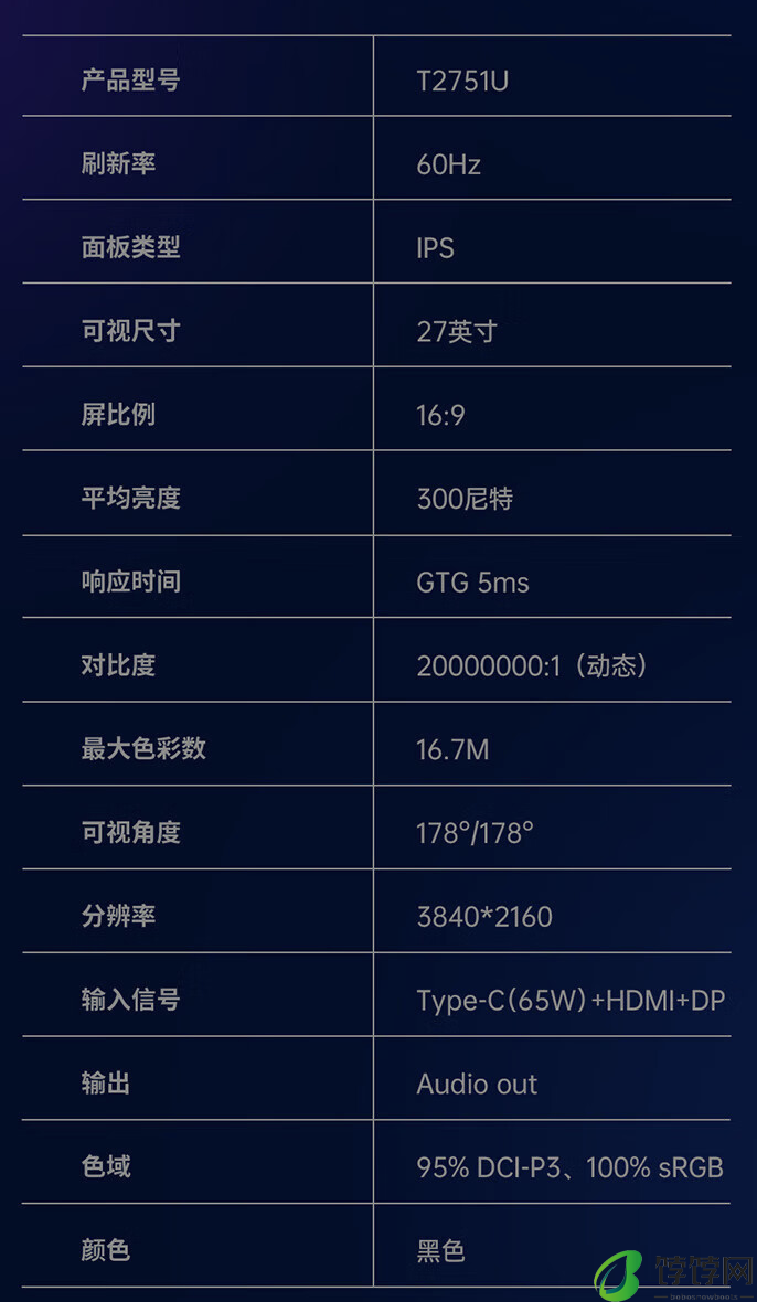 HKC 推出新款 T2751U 27 英寸显示器：4K 60Hz、PD 65W 供电，1699 元