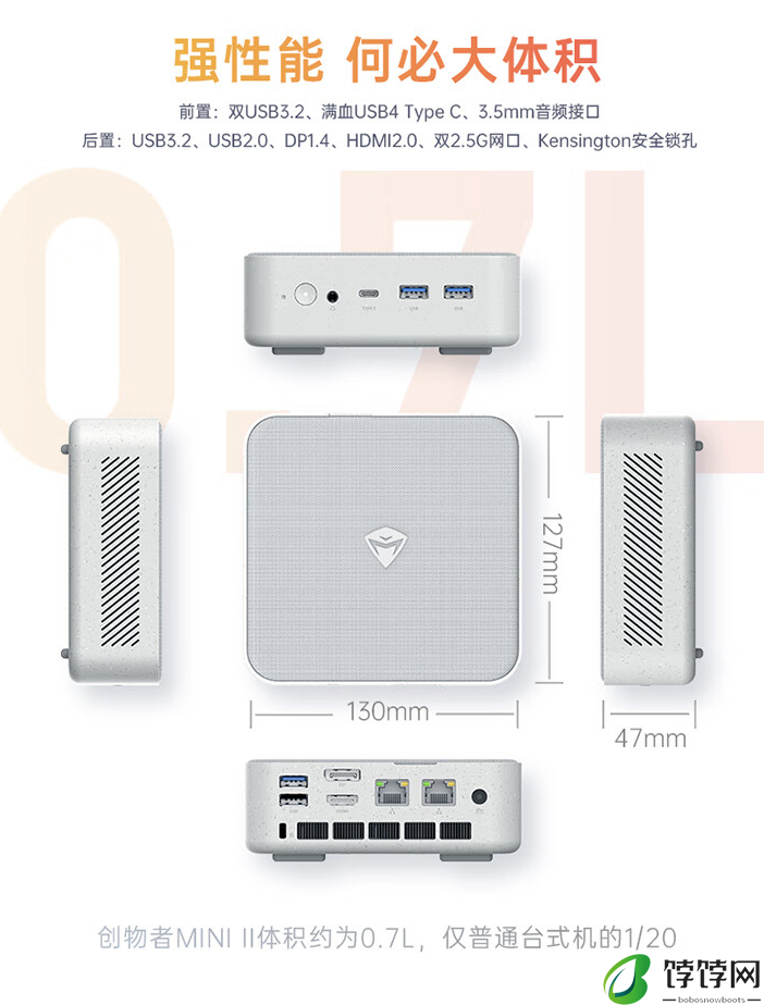 机械师创物者 MiniⅡ 迷你主机 R9-7940H “准系统版”上架：双 2.5G 网口，2799 元