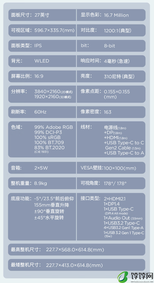 联想 ThinkVision 裸眼 3D 显示器上架：27 英寸 4K 60Hz，18999 元