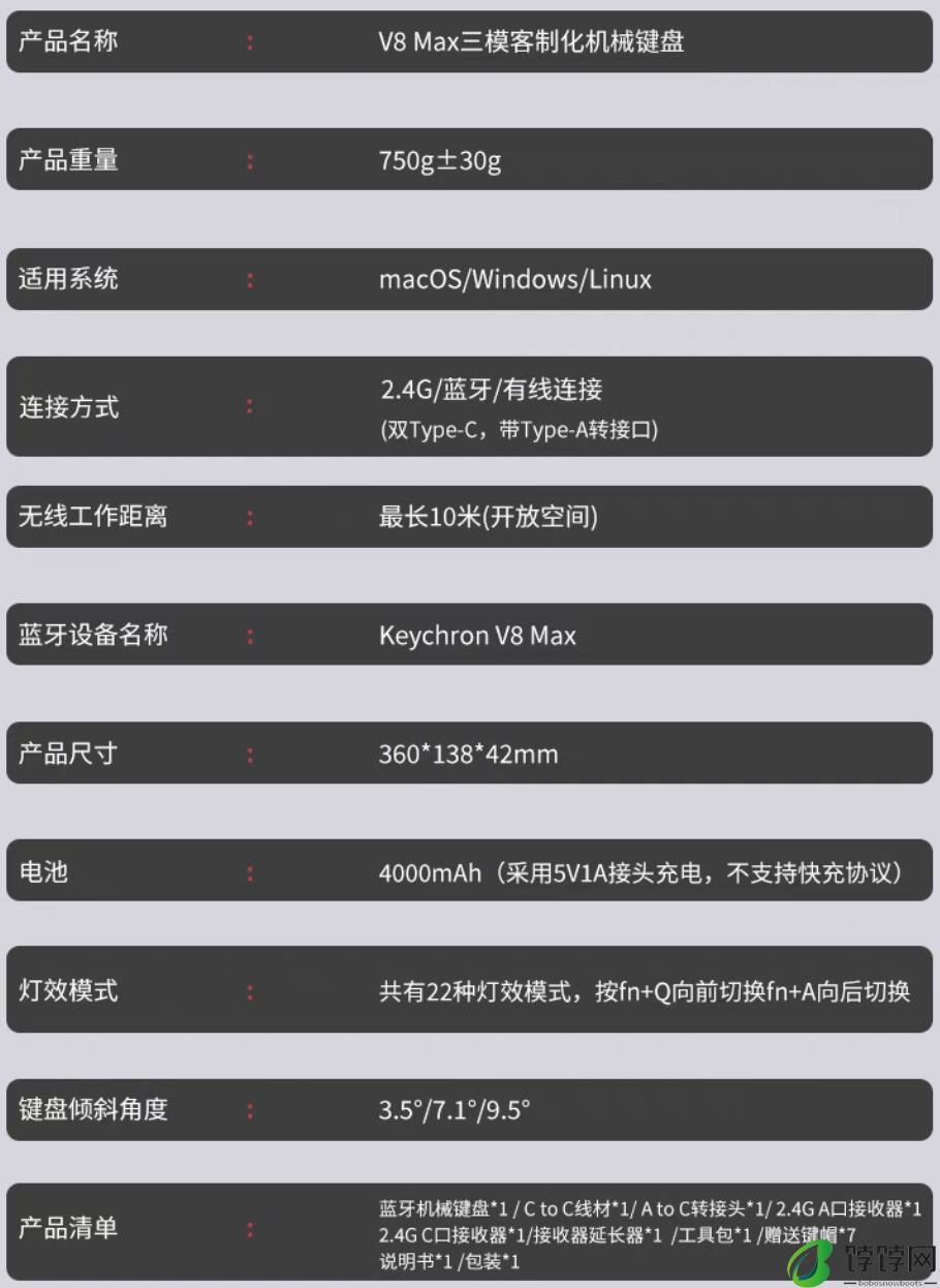 Keychron V8 Max 三模机械键盘开售：65% Alice 配列、Gasket 结构，529 元起