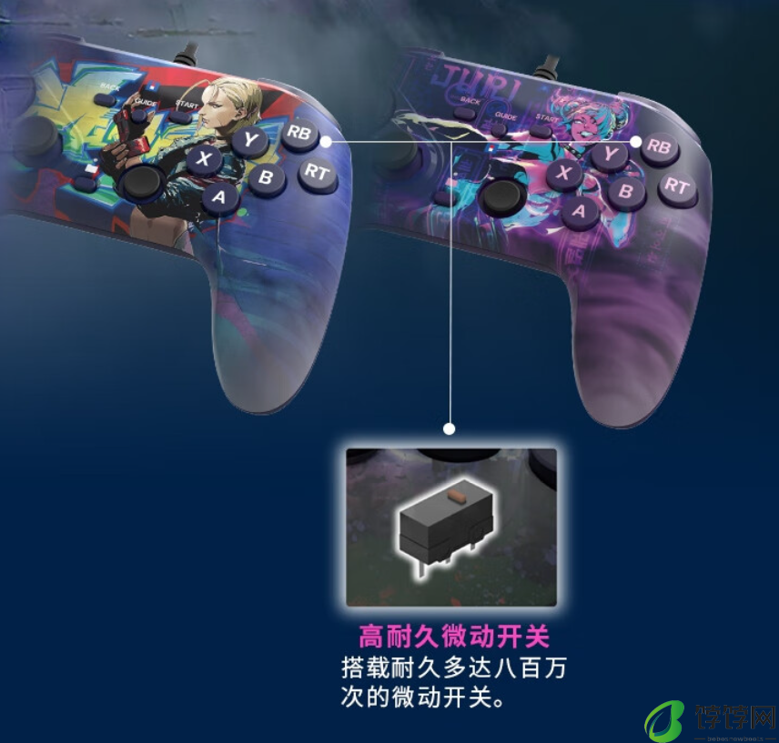 HORI 推出《街头霸王 6》联名版有线格斗手柄：嘉米、韩蛛俐角色主题设计，298 元