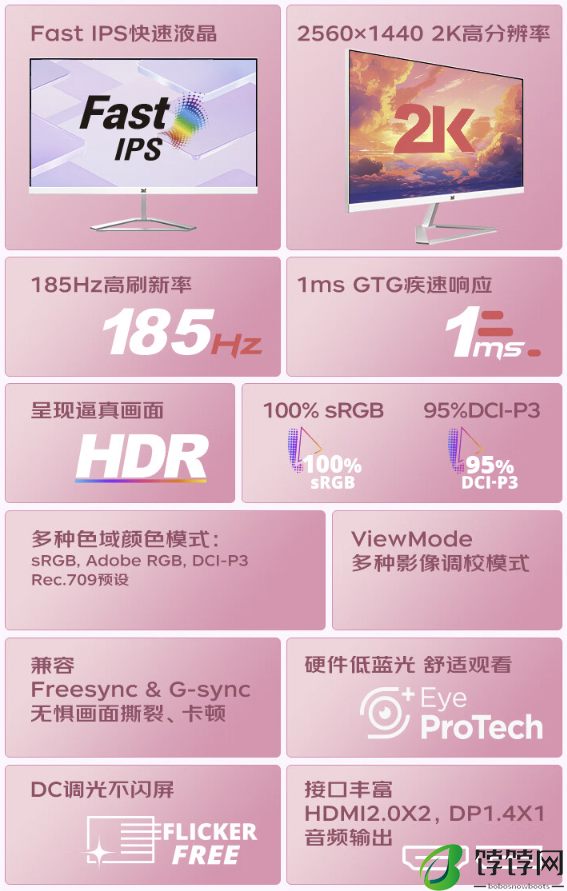优派 27 英寸 2K 185Hz 显示器 VX2779-2K-PRO-W 开售，1099 元