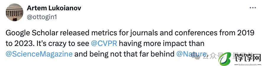CVPR 成全球第二大学术出版物，超越 Science！AI 顶会占领前 20