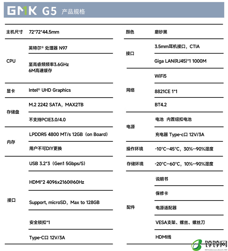 极摩客推出新款 G5 迷你主机：英特尔 N97，799 元起