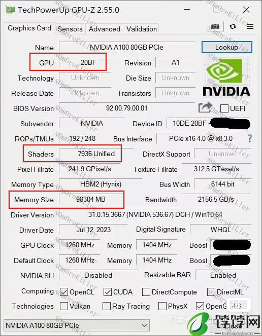 96GB 版英伟达 A100 计算卡现身闲鱼：7936SP，核心规模比 80GB 版大 15%
