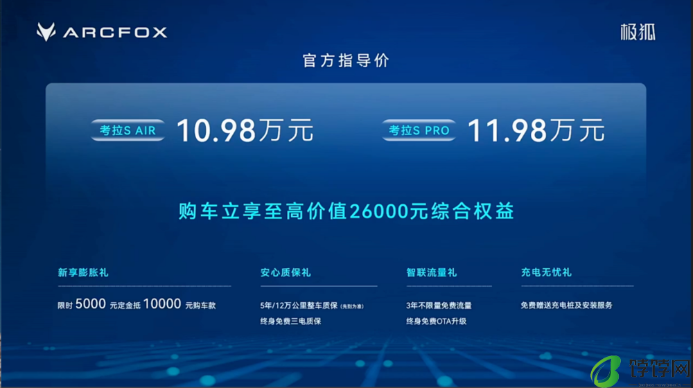 10.98万起极狐考拉S上市 全系宁德时代500公里续航