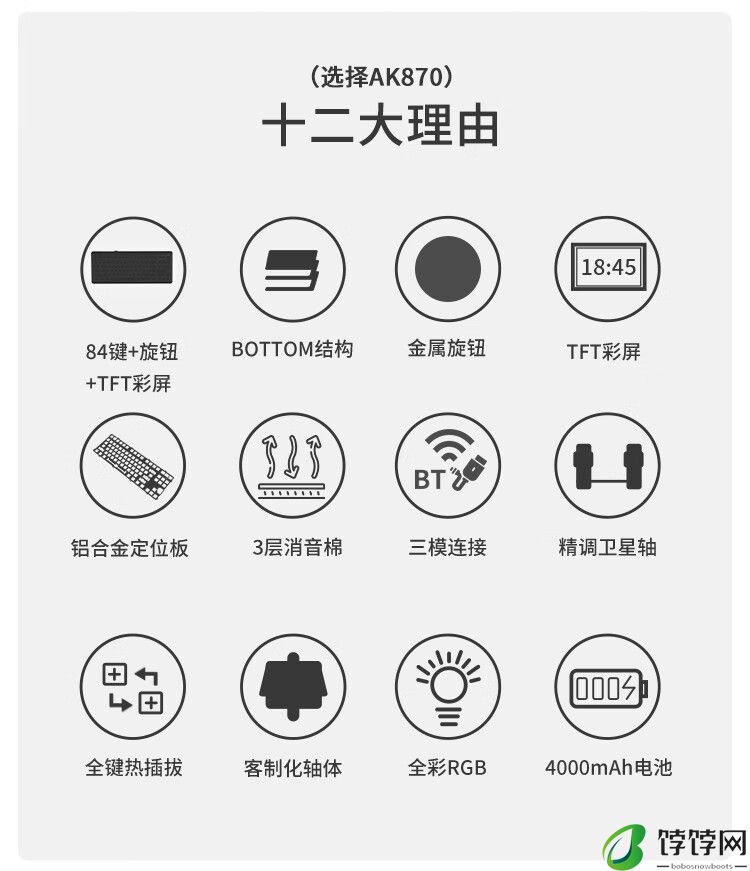 黑爵 AK870 电竞磁轴键盘开售：三拼色 PBT 键帽、有线单模 / 无线三模双版本，299 元起