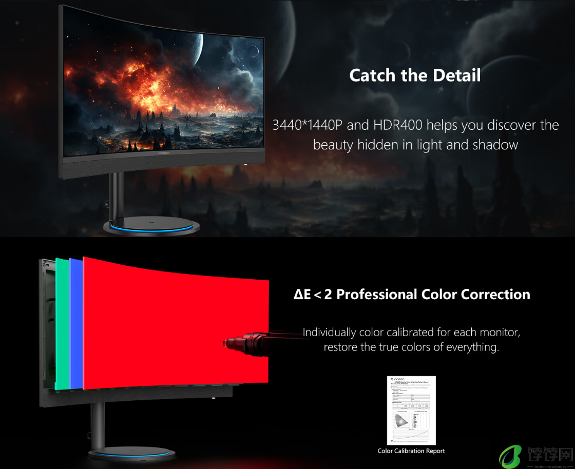 联合创新 34 英寸曲面带鱼屏显示器 34G1R 上市：1440p 165Hz、内置 2.1 音响，3999 元