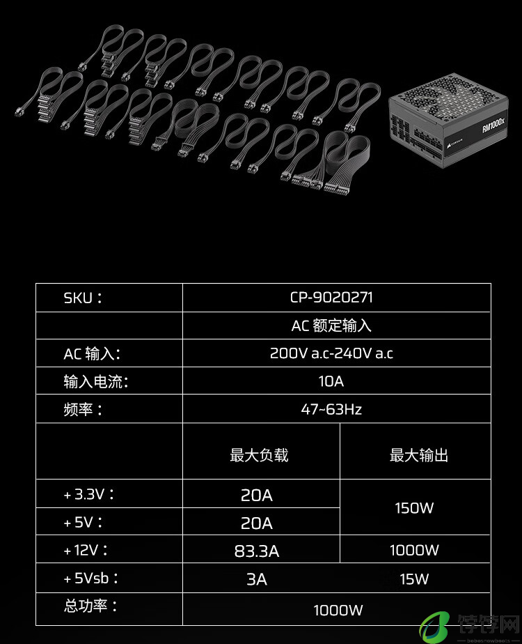 海盗船 RMx 系列 ATX 3.1 金牌全模组电源国行上市：750W、850W、1000W 可选，999 元起