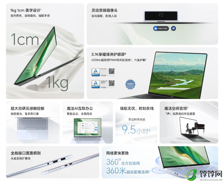荣耀 MagicBook Art 14 笔记本今起首销：PC 首发 4320Hz 高频 PWM 调光，首发 7799 元起