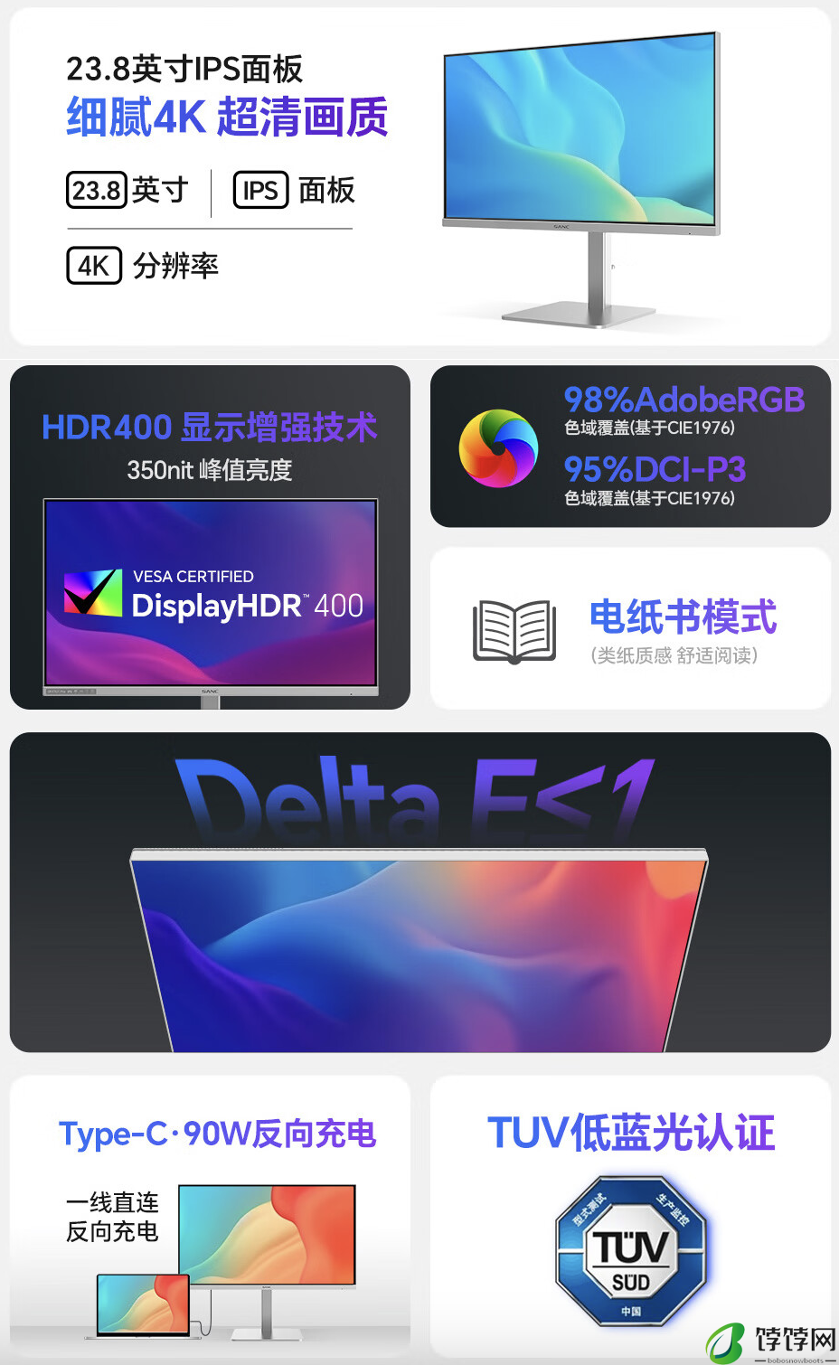 盛色推出“OF24UT Pro”23.8 英寸显示器：4K 60Hz + 90W USB-C 接口，1699 元