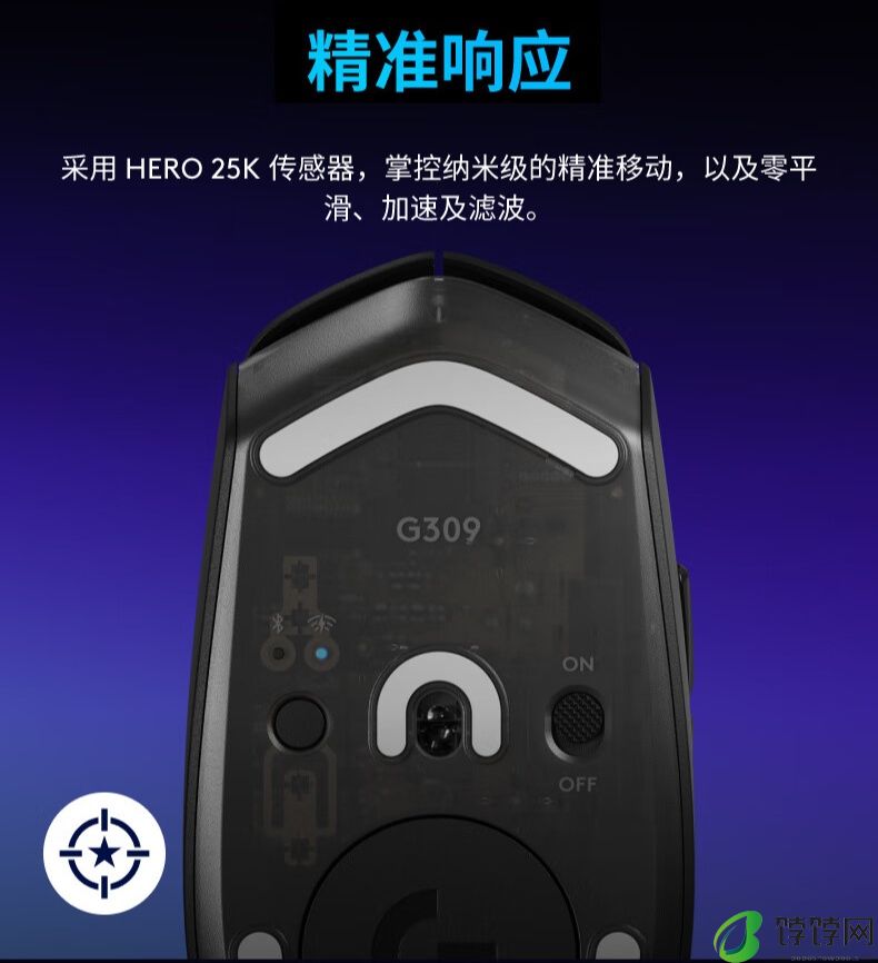 罗技 G309 随行者双模无线鼠标开售：混合微动、HERO 25K 传感器，549 元