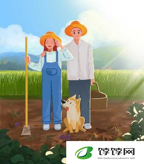 情侣插秧姿势参考绘画：展现田园浪漫爱情