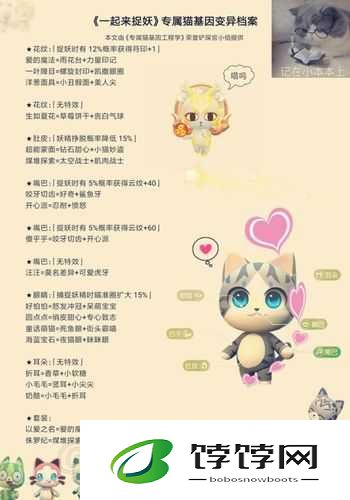 起来捉妖 专属猫脸部基因配方大全