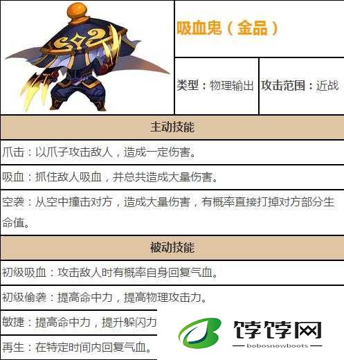 梦幻西游无双版金品吸血鬼究竟有多厉害 全面解析宠物吸血鬼