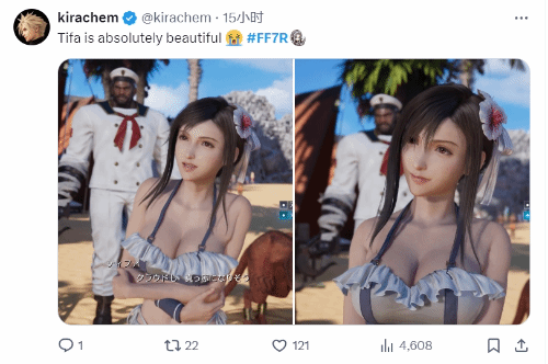 引爆互联网！《最终幻想7：重生》蒂法艾莉丝泳装造型获赞