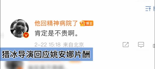 《猎冰》导演回应姚安娜片酬：肯定不贵 华为没投钱
