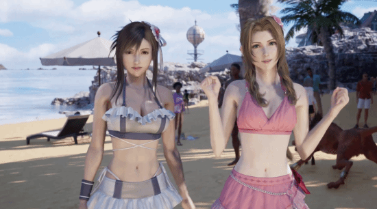 《FF7重生》蒂法、爱丽丝泳装片段：直接看呆克劳德