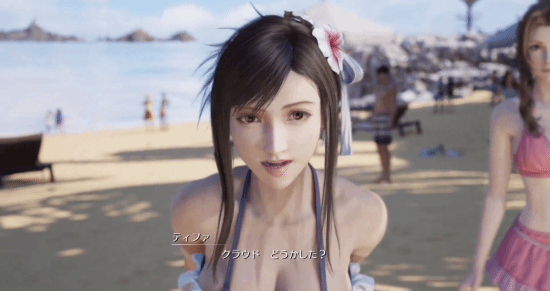 《FF7重生》蒂法、爱丽丝泳装片段：直接看呆克劳德