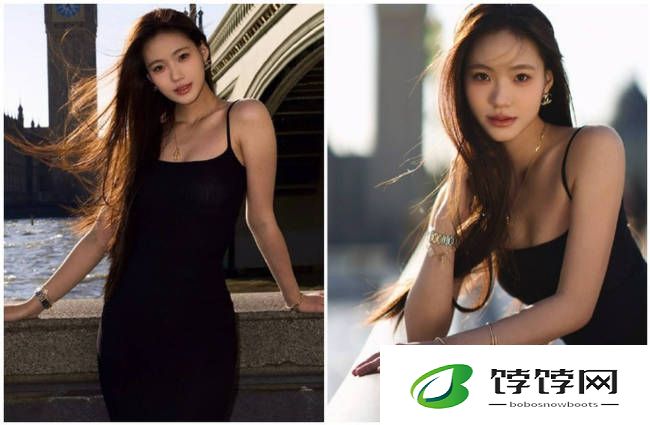 小S二女儿晒英国游玩照 穿黑色吊带裙气质成熟